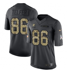 Men's Nike Cleveland Browns #86 Randall Telfer Limited Black 2016 Salute to Service NFL Jersey
