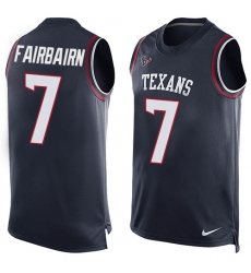 Men's Nike Houston Texans #7 Ka'imi Fairbairn Limited Navy Blue Player Name & Number Tank Top NFL Jersey