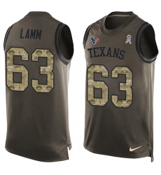 Men's Nike Houston Texans #63 Kendall Lamm Limited Green Salute to Service Tank Top NFL Jersey