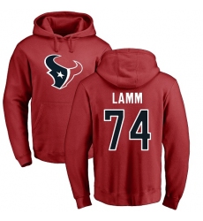 NFL Nike Houston Texans #74 Kendall Lamm Red Name & Number Logo Pullover Hoodie