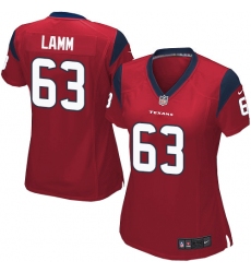 Women's Nike Houston Texans #63 Kendall Lamm Game Red Alternate NFL Jersey