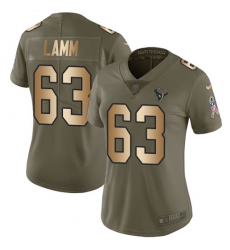Women's Nike Houston Texans #63 Kendall Lamm Limited Olive/Gold 2017 Salute to Service NFL Jersey