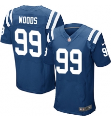 Men's Nike Indianapolis Colts #99 Al Woods Elite Royal Blue Team Color NFL Jersey