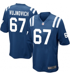Men's Nike Indianapolis Colts #67 Jeremy Vujnovich Game Royal Blue Team Color NFL Jersey