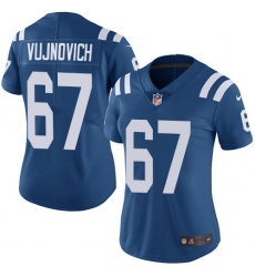 Women's Nike Indianapolis Colts #67 Jeremy Vujnovich Royal Blue Team Color Vapor Untouchable Limited Player NFL Jersey
