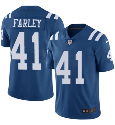 Men's Nike Indianapolis Colts #41 Matthias Farley Limited Royal Blue Rush Vapor Untouchable NFL Jersey