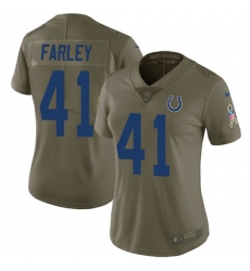Women's Nike Indianapolis Colts #41 Matthias Farley Limited Olive 2017 Salute to Service NFL Jersey