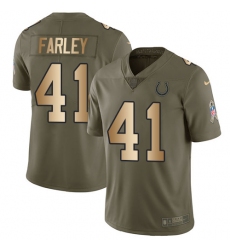 Youth Nike Indianapolis Colts #41 Matthias Farley Limited Olive/Gold 2017 Salute to Service NFL Jersey
