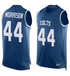 Men's Nike Indianapolis Colts #44 Antonio Morrison Limited Royal Blue Player Name & Number Tank Top NFL Jersey