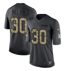 Youth Nike Indianapolis Colts #30 Rashaan Melvin Limited Black 2016 Salute to Service NFL Jersey
