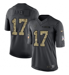 Men's Nike Indianapolis Colts #17 Kamar Aiken Limited Black 2016 Salute to Service NFL Jersey