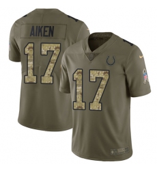 Youth Nike Indianapolis Colts #17 Kamar Aiken Limited Olive/Camo 2017 Salute to Service NFL Jersey