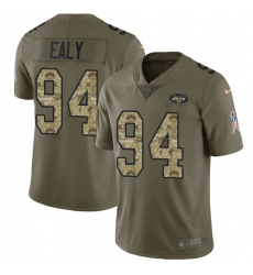 Youth Nike New York Jets #94 Kony Ealy Limited Olive/Camo 2017 Salute to Service NFL Jersey