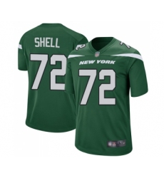 Men's New York Jets #72 Brandon Shell Game Green Team Color Football Jersey