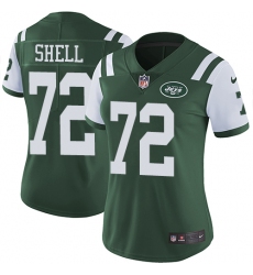 Women's Nike New York Jets #72 Brandon Shell Green Team Color Vapor Untouchable Limited Player NFL Jersey