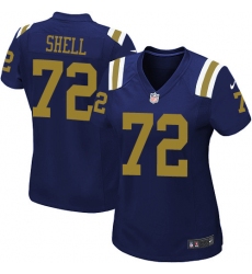 Women's Nike New York Jets #72 Brandon Shell Limited Navy Blue Alternate NFL Jersey