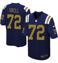 Youth Nike New York Jets #72 Brandon Shell Elite Navy Blue Alternate NFL Jersey