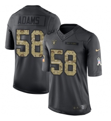 Men's Nike Oakland Raiders #58 Tyrell Adams Limited Black 2016 Salute to Service NFL Jersey