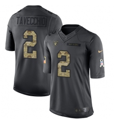 Men's Nike Oakland Raiders #2 Giorgio Tavecchio Limited Black 2016 Salute to Service NFL Jersey