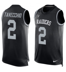 Men's Nike Oakland Raiders #2 Giorgio Tavecchio Limited Black Player Name & Number Tank Top NFL Jersey