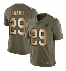 Youth Nike Carolina Panthers #29 Mike Adams Limited Olive/Gold 2017 Salute to Service NFL Jersey