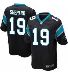 Men's Nike Carolina Panthers #19 Russell Shepard Game Black Team Color NFL Jersey