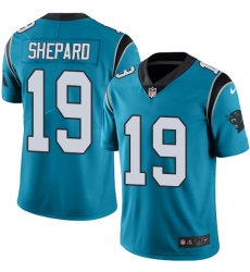 Men's Nike Carolina Panthers #19 Russell Shepard Limited Blue Rush Vapor Untouchable NFL Jersey