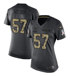 Women's Nike Dallas Cowboys #57 Damien Wilson Limited Black 2016 Salute to Service NFL Jersey