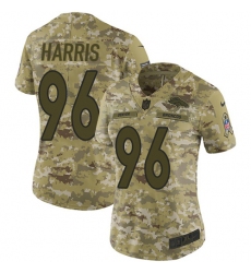 Women's Nike Denver Broncos #96 Shelby Harris Limited Camo 2018 Salute to Service NFL Jersey