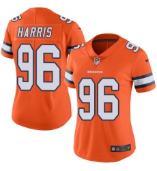 Women's Nike Denver Broncos #96 Shelby Harris Limited Orange Rush Vapor Untouchable NFL Jersey