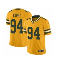 Men's Green Bay Packers #94 Dean Lowry Limited Gold Inverted Legend Football Jersey