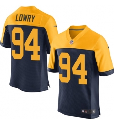 Men's Nike Green Bay Packers #94 Dean Lowry Elite Navy Blue Alternate NFL Jersey