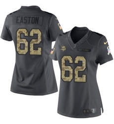 Women's Nike Minnesota Vikings #62 Nick Easton Limited Black 2016 Salute to Service NFL Jersey