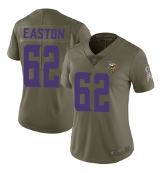 Women's Nike Minnesota Vikings #62 Nick Easton Limited Olive 2017 Salute to Service NFL Jersey