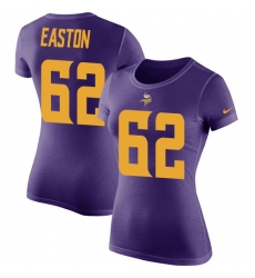 Women's Nike Minnesota Vikings #62 Nick Easton Purple Rush Pride Name & Number T-Shirt