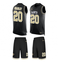 Men's Nike New Orleans Saints #20 Ken Crawley Limited Black Tank Top Suit NFL Jersey