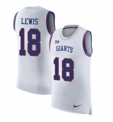 Men's Nike New York Giants #18 Roger Lewis White Rush Player Name & Number Tank Top NFL Jersey