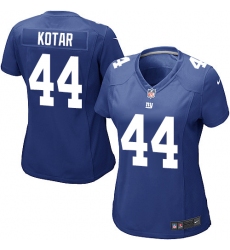 Women's Nike New York Giants #44 Doug Kotar Game Royal Blue Team Color NFL Jersey