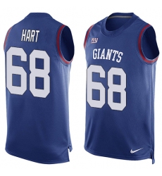 Men's Nike New York Giants #68 Bobby Hart Limited Royal Blue Player Name & Number Tank Top NFL Jersey