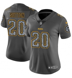 Women's Nike Pittsburgh Steelers #20 Cameron Sutton Gray Static Vapor Untouchable Limited NFL Jersey