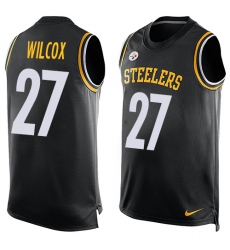 Men's Nike Pittsburgh Steelers #27 J.J. Wilcox Limited Black Player Name & Number Tank Top NFL Jersey