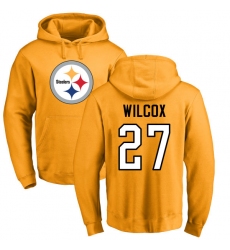 NFL Nike Pittsburgh Steelers #27 J.J. Wilcox Gold Name & Number Logo Pullover Hoodie