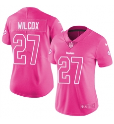 Women's Nike Pittsburgh Steelers #27 J.J. Wilcox Limited Pink Rush Fashion NFL Jersey