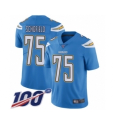 Men's Los Angeles Chargers #75 Michael Schofield Electric Blue Alternate Vapor Untouchable Limited Player 100th Season Football Jersey