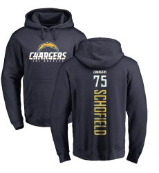 NFL Nike Los Angeles Chargers #75 Michael Schofield Navy Blue Backer Pullover Hoodie