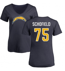 NFL Women's Nike Los Angeles Chargers #75 Michael Schofield Navy Blue Name & Number Logo T-Shirt