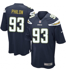 Men's Nike Los Angeles Chargers #93 Darius Philon Game Navy Blue Team Color NFL Jersey