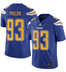 Men's Nike Los Angeles Chargers #93 Darius Philon Limited Electric Blue Rush Vapor Untouchable NFL Jersey