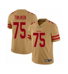 Men's San Francisco 49ers #75 Laken Tomlinson Limited Gold Inverted Legend Football Jersey