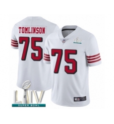 Men's San Francisco 49ers #75 Laken Tomlinson Limited White Rush Vapor Untouchable Super Bowl LIV Bound Football Jersey